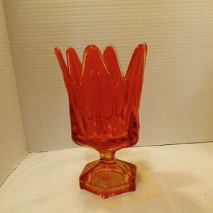 Vintage Viking  Amberina  Glass Vase